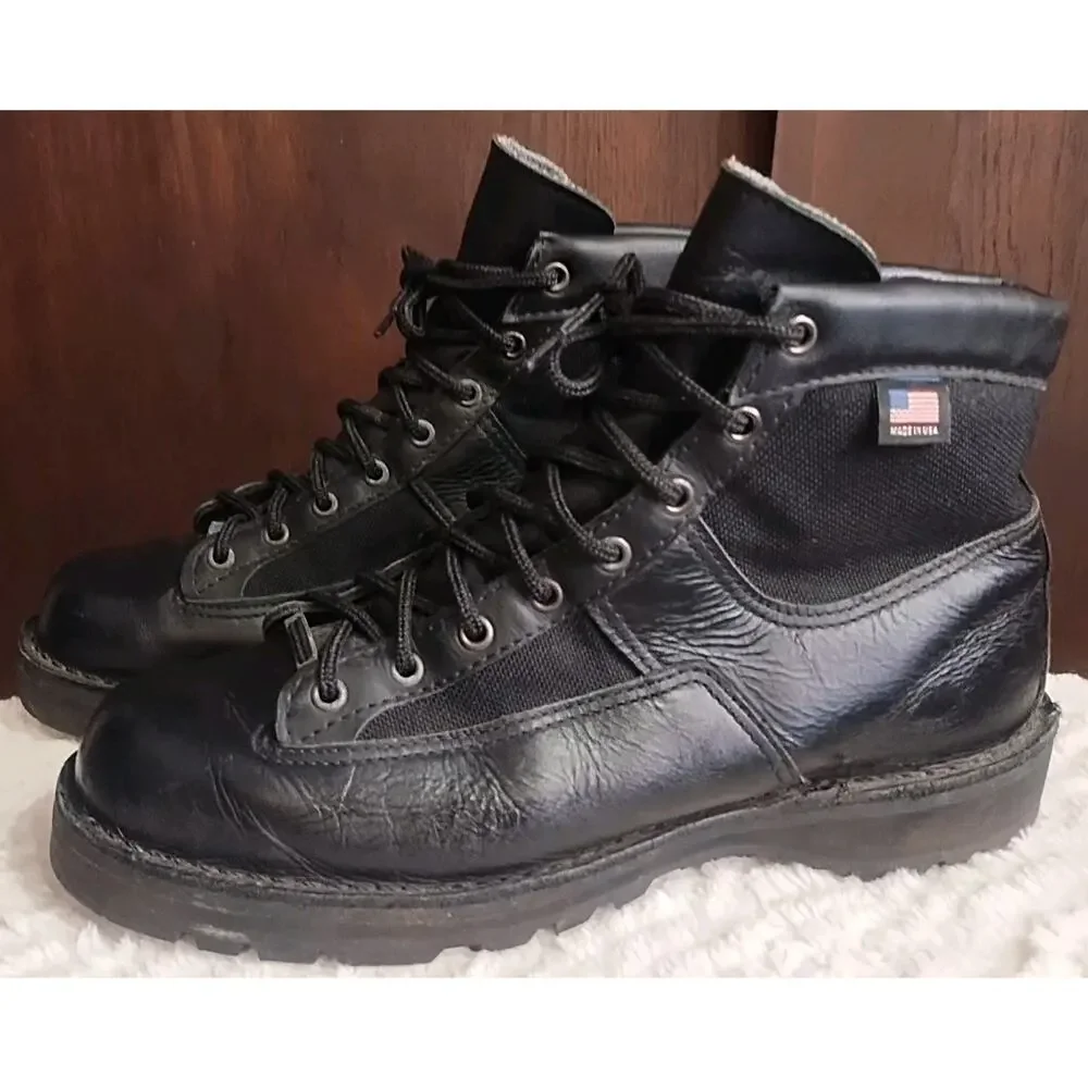 Danner Men Patrol Work Boots Vibram Leather Gore-Tex Black Men's 10 Ankle 25200